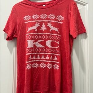 Bella Canvas Red Kids Tee with Winter Motif